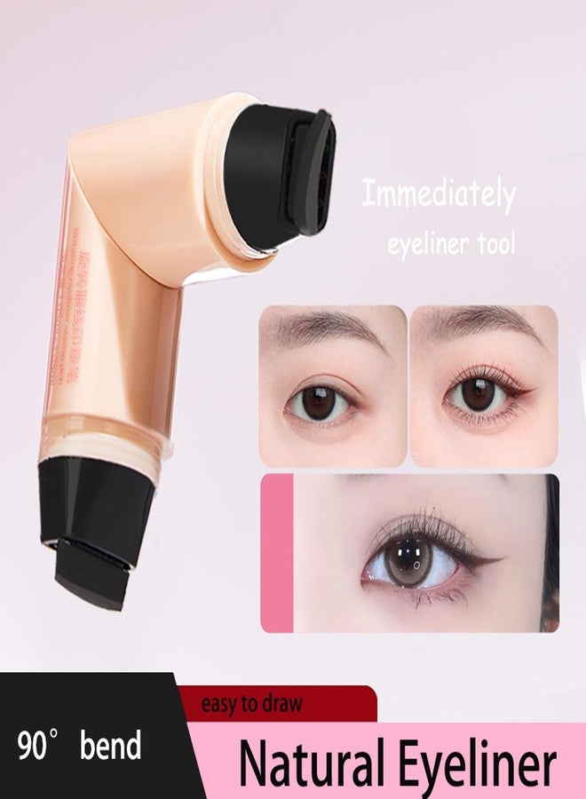 DENESTUP 2Pcs Eyeliner Stamp Wing Cat Eye Liner Stamp, Black Liquid Eyeliner Long Lasting Waterproof Winged Eyeliner Stamp for Women Eye Makeup (black+Brown) - Image 4